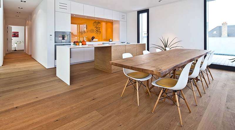 Installing hardwood floor in kitchen